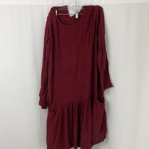 Massimo Dutti L/S Dropped Waist Dress Size 12 New